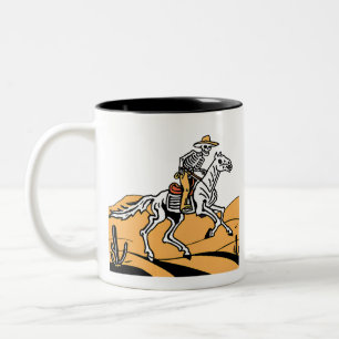 Cowboy Skelett Western Skelett Kortärmad Två-Tonad Mugg