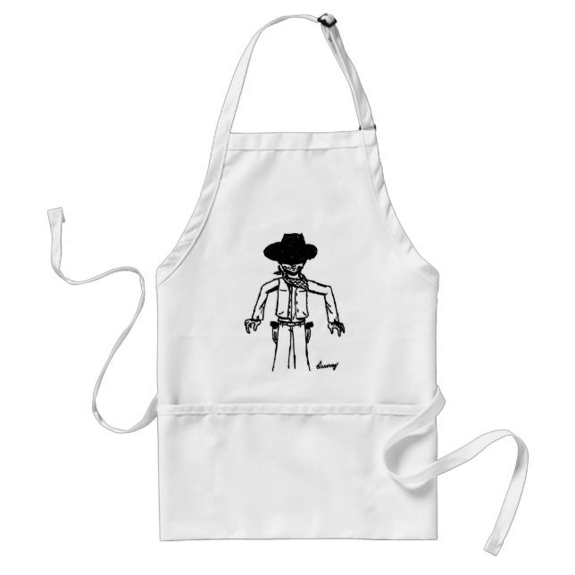 Cowboy Sketch Apron Förkläde (Framsidan)