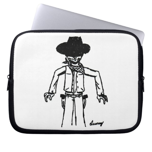 Cowboy Sketch Laptop sleeve (Framsidan)