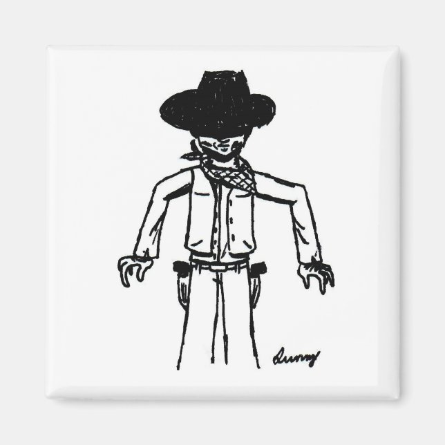 Cowboy Sketch Magnet (Framsidan)