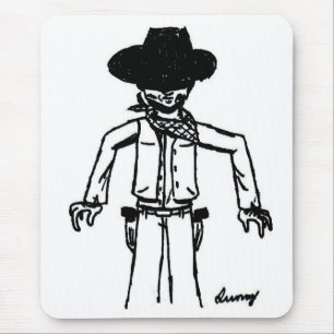 Cowboy Sketch Mousepad Musmatta