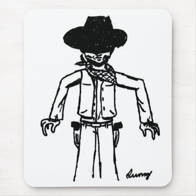 Cowboy Sketch Mousepad Musmatta (Framsidan)