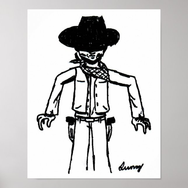 Cowboy Sketch Poster (Framsidan)