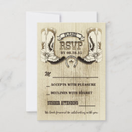 cowboy skor västerländska bröllop RSVP-kort OSA Kort