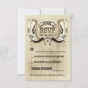 cowboy skor västerländska bröllop RSVP-kort OSA Kort