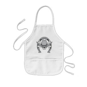 Cowboy Skull Horseshoe Barnförkläde