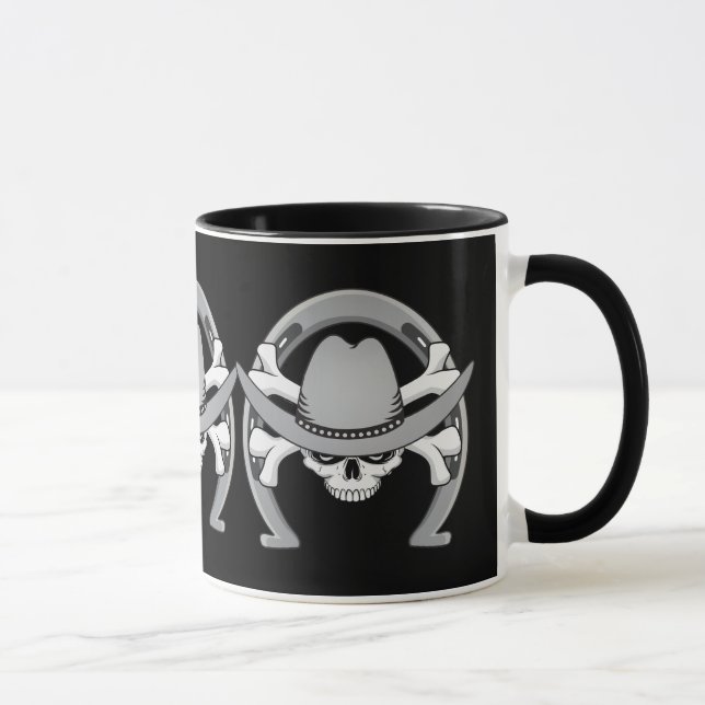 Cowboy Skull Horseshoe Mugg (Höger)