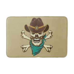 Cowboy Skull och Crossbone Badrumsmatta
