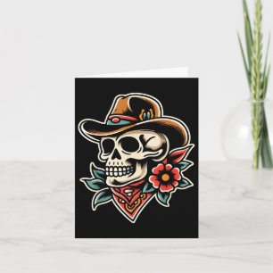 Cowboy Skull Traditional Tattoo Artist Inked Skull Kort