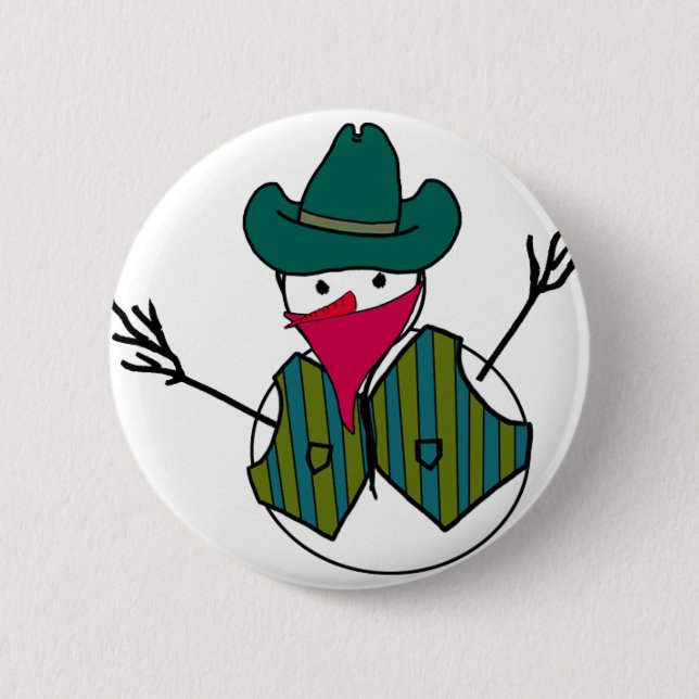 Cowboy Snögubbe Bandito Knapp (Framsida)