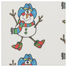 Cowboy Snögubbe Helgdag Fabric