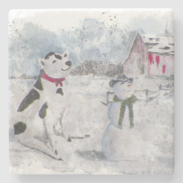 Cowboy Snögubbe jul Stenunderlägg