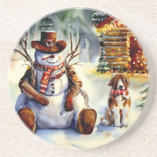 Cowboy Snögubbe jul Underlägg (Framsidan)