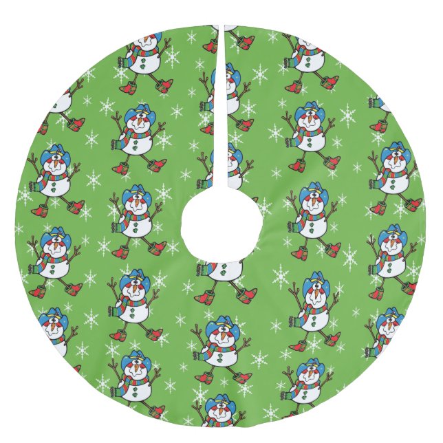 Cowboy Snögubbe Julgransmatta Borstad Polyester (Framsidan)