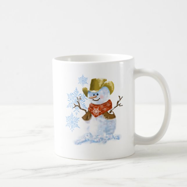 Cowboy Snögubbe-julkaffe Kopp (Höger)