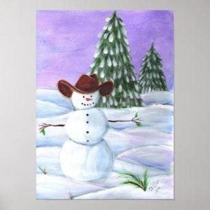 Cowboy Snögubbe Poster