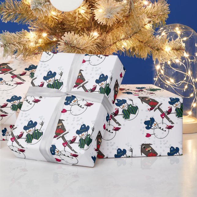 Cowboy Snömannen Jul Presentpapper (Helgdagar)