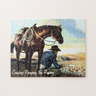 Cowboy som ber radbandet pussel