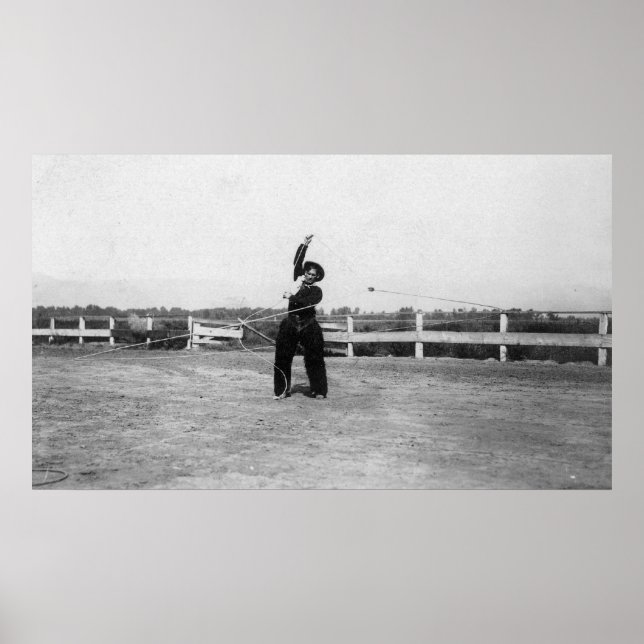 Cowboy som företar sin lassokompetens poster (Framsidan)