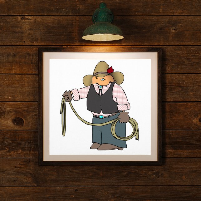 Cowboy som håller en Lasso-affisch Poster (Skapare uppladdad)
