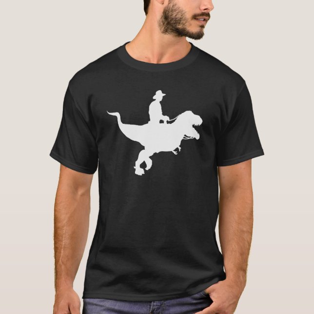 Cowboy som rider den T-Rex T-tröja Tee (Framsida)