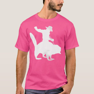 Cowboy som rider en Bäver Distressed T Shirt