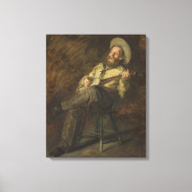 Cowboy spelar Banjo och Singing Land Music