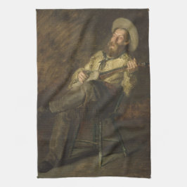 Cowboy spelar Banjo och Singing Land Music Kökshandduk