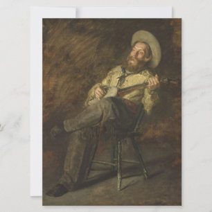 Cowboy spelar Banjo och Singing Land Music Kort