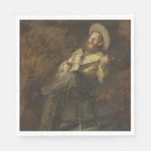 Cowboy spelar Banjo och Singing Land Music