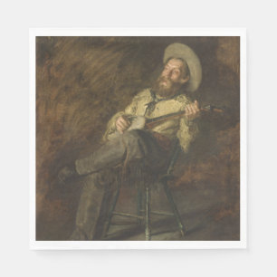 Cowboy spelar Banjo och Singing Land Music Pappersservett
