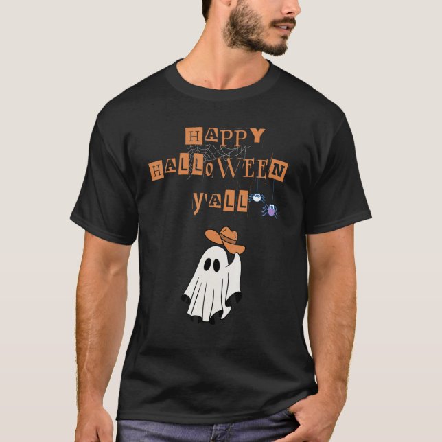 cowboy spöke halloween t shirt (Framsida)