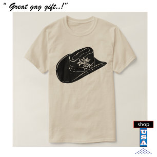 Cowboy Stetson Hat T-Shirt 🤠 Westernare Stil Rode
