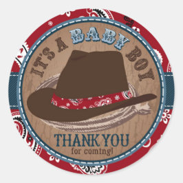 Cowboy Stetson Hat Western Baby Shower Runt Klistermärke