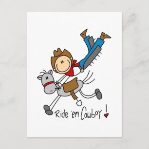 Cowboy Stick figur Tshirts och presenter Vykort