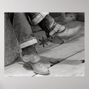 Cowboy Stövlar, 1940. Vintage Foto Poster