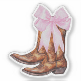Cowboy Stövlar Rosa Slinga Klistermärke - Västerlä Klistermärken
