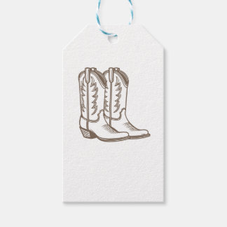 Cowboy Stövlar Skiss Tack Party Favor Present Kort