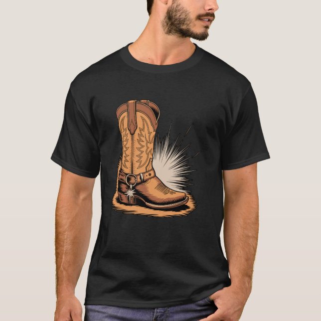 Cowboy Stövlar Western T Shirt (Framsida)