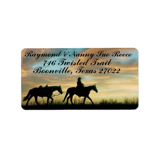 COWBOY SUNRISE ADRESSETIKETT (Framsidan)