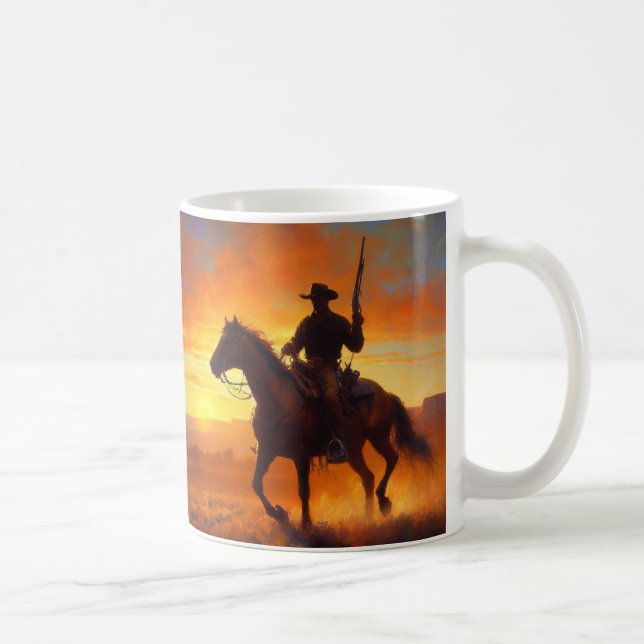 Cowboy Sunset Pension Kaffemugg (Höger)
