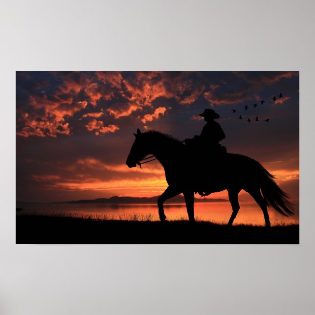 Cowboy Sunset Poster (Framsidan)