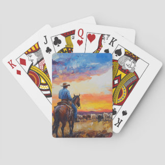 Cowboy Sunset-uppspelningskort Casinokort