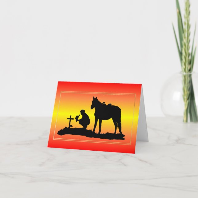 Cowboy Sympathy Card Kort (Framsida)