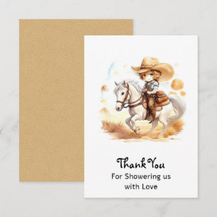 Cowboy Tales: Rustic Vilda western Baby Shower Tack Kort