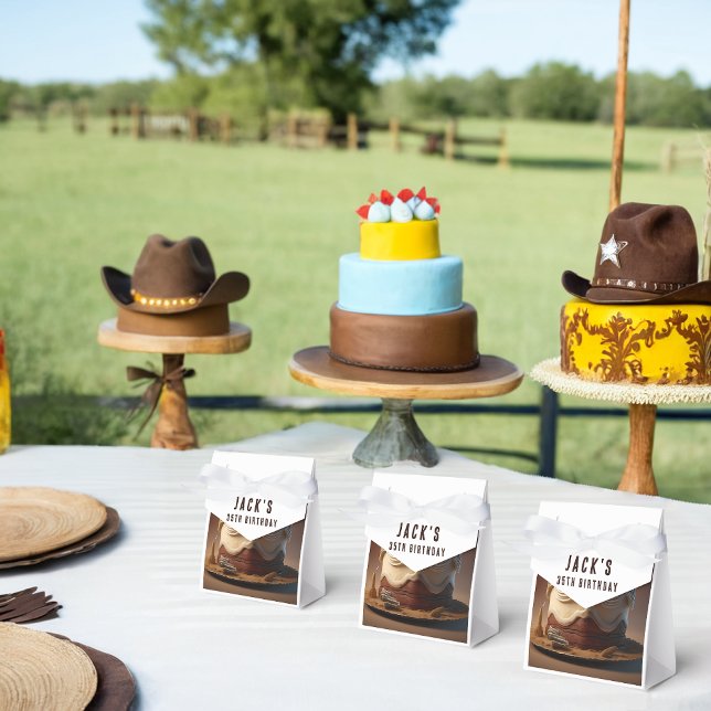 Cowboy-Thated Birthday Favor Boxes Presentaskar (Skapare uppladdad)