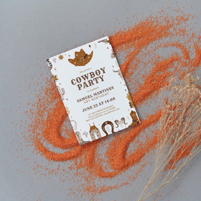 Cowboy Theme Barns födelsedag Party Inbjudningar (Skapare uppladdad)