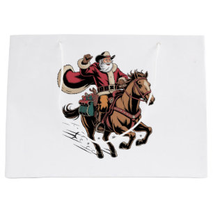 Cowboy Tomte Ridning På Häst Jul