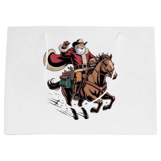 Cowboy Tomte Ridning På Häst Jul  (Framsidan)