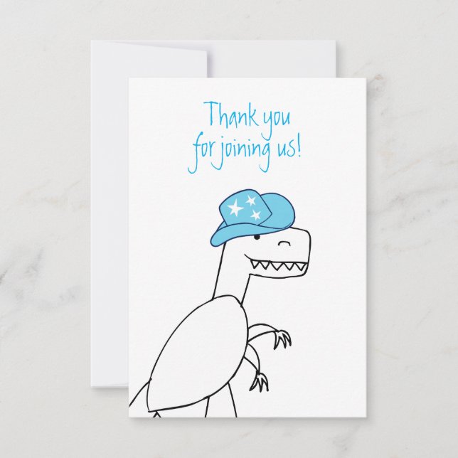 Cowboy Trex Dinosaur Barns födelsedag Tack (Framsida)